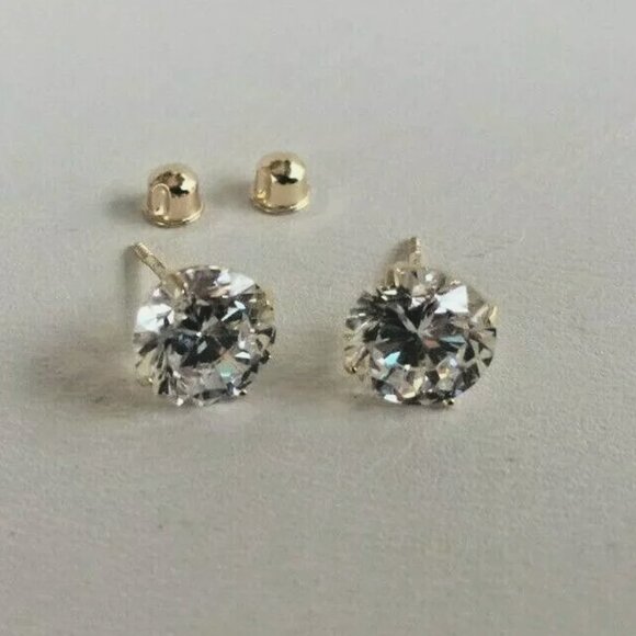 14K SOLID YELLOW GOLD 4 CARAT ROUND DIAMONDS - Picture 2 of 5